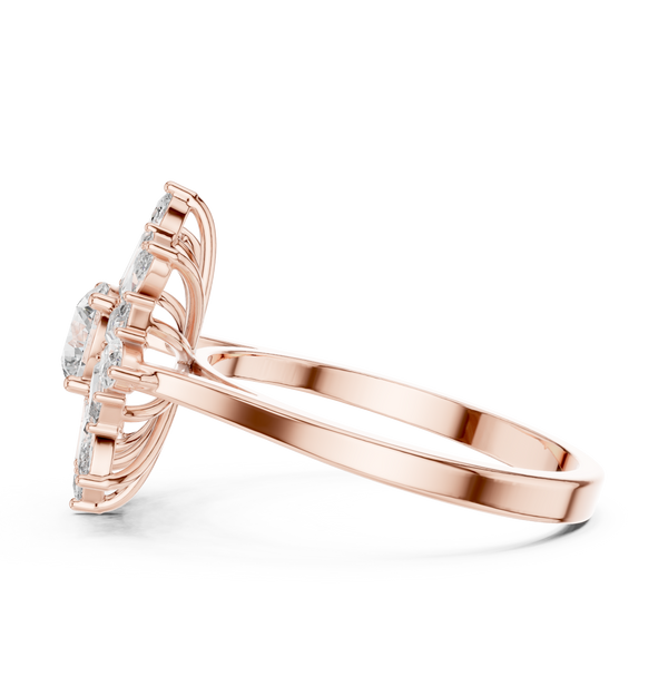 0.5 ct Round Marquise Baguette Diamond Lab Grown Diamond Ring