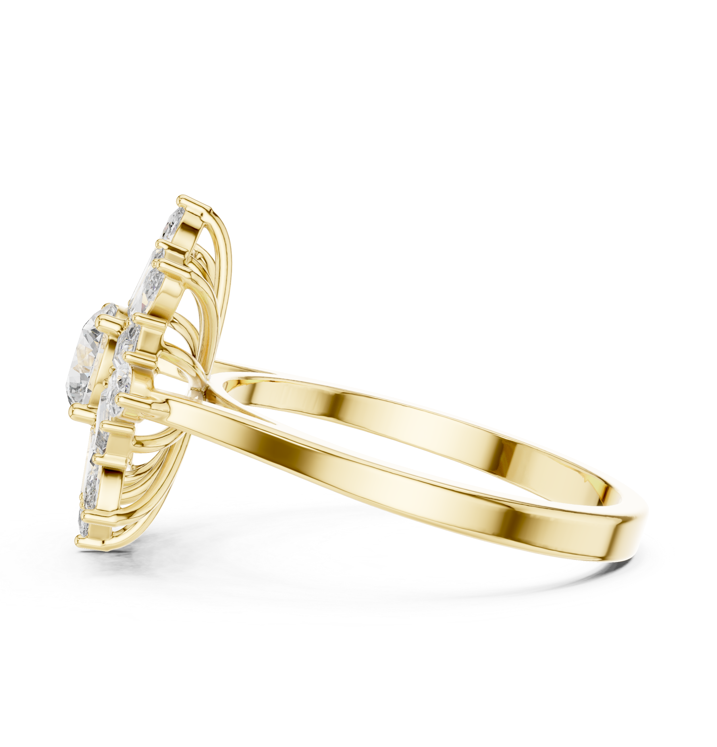0.5 ct Round Marquise Baguette Diamond Lab Grown Diamond Ring