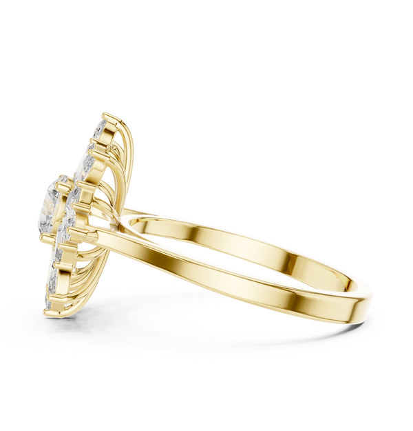 0.5 ct Round Marquise Baguette Diamond Lab Grown Diamond Ring
