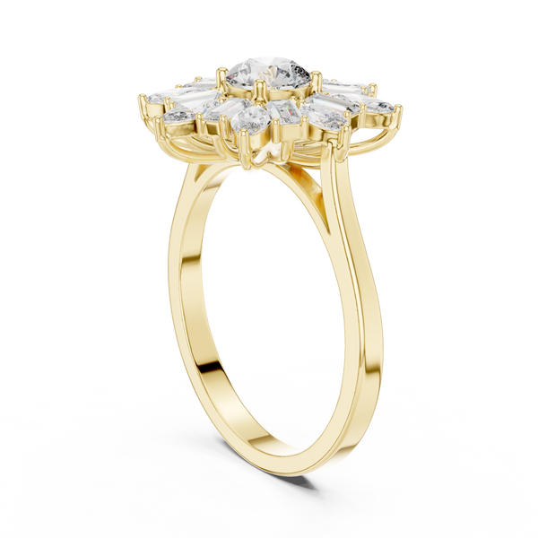 0.5 ct Round Marquise Baguette Diamond Lab Grown Diamond Ring