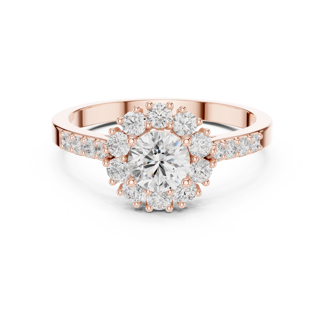 Floral Halo Pavé Lab Grown Diamond Ring