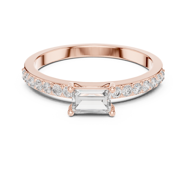 Exquisite Baguette & Round Diamond Lab Grown Diamond Ring