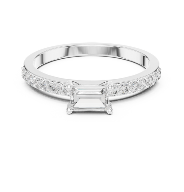 Exquisite Baguette & Round Diamond Lab Grown Diamond Ring
