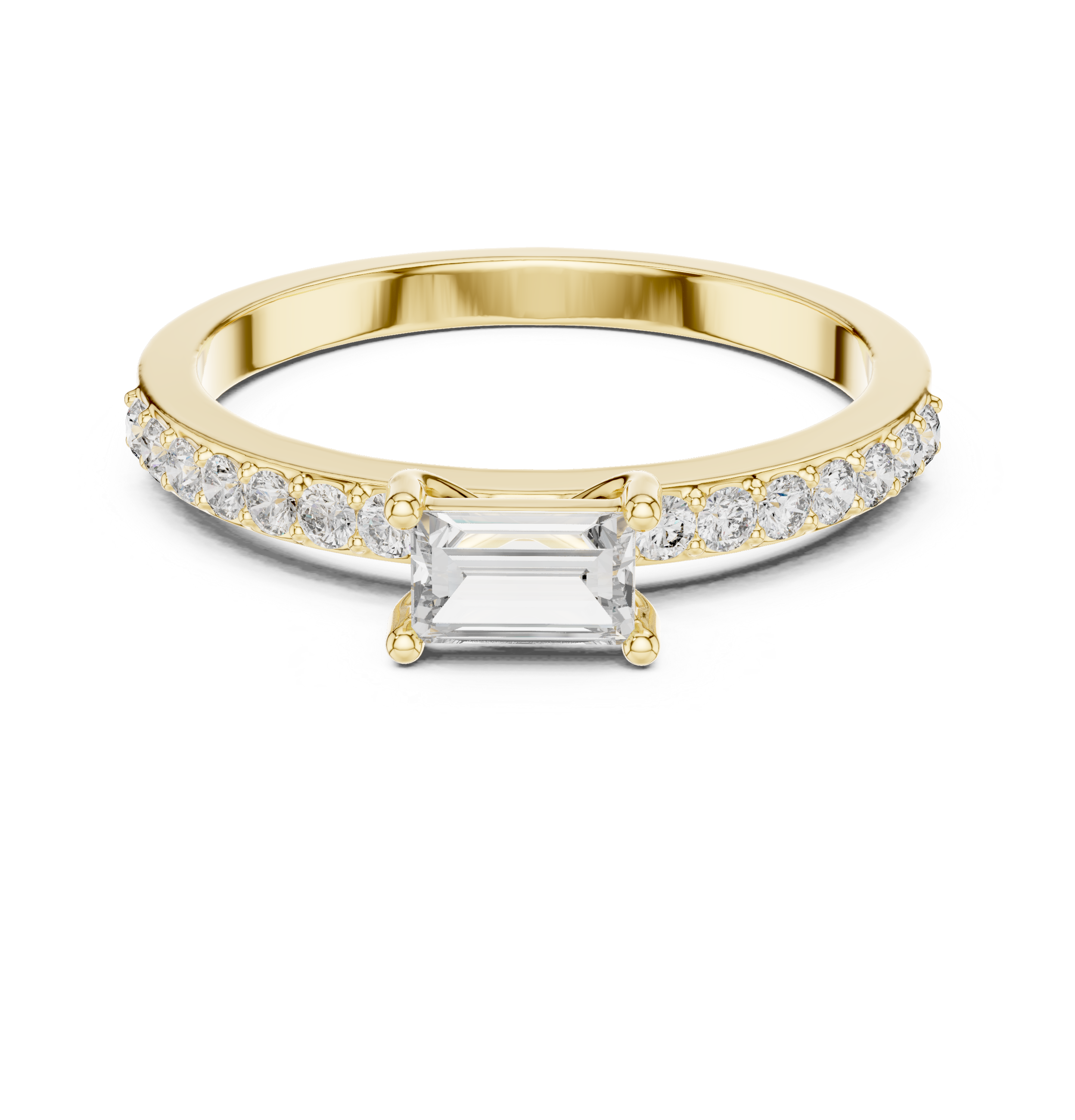 Exquisite Baguette & Round Diamond Lab Grown Diamond Ring