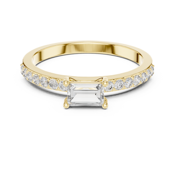 Exquisite Baguette & Round Diamond Lab Grown Diamond Ring