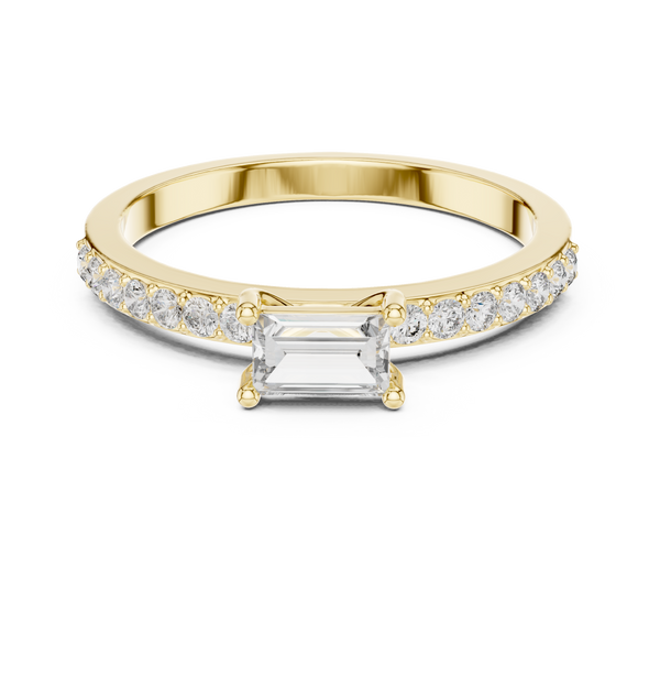 Exquisite Baguette & Round Diamond Lab Grown Diamond Ring