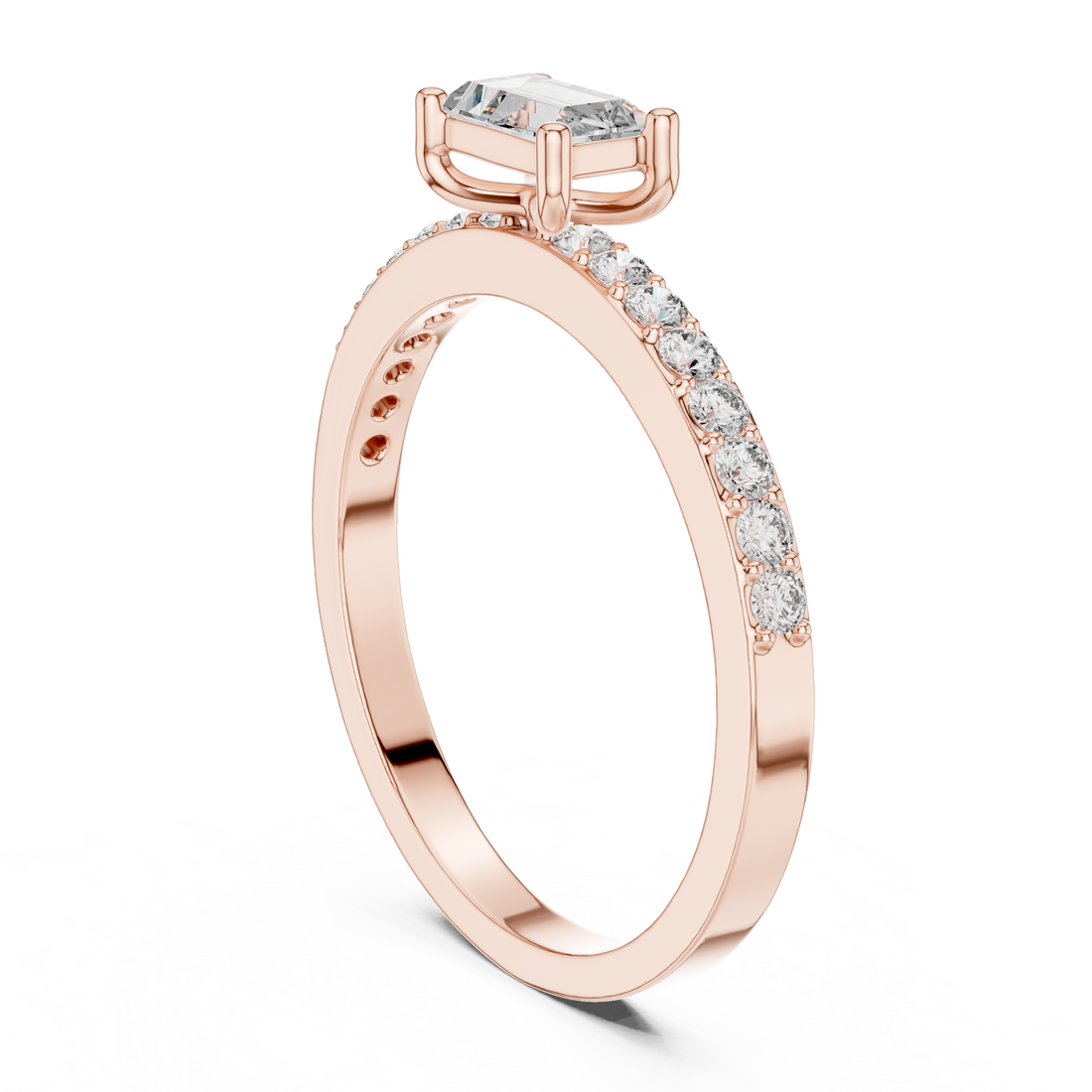 Exquisite Baguette & Round Diamond Lab Grown Diamond Ring