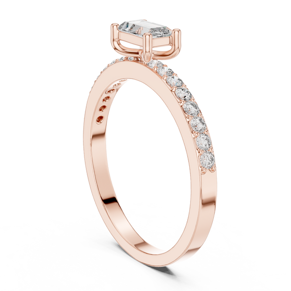 Exquisite Baguette & Round Diamond Lab Grown Diamond Ring