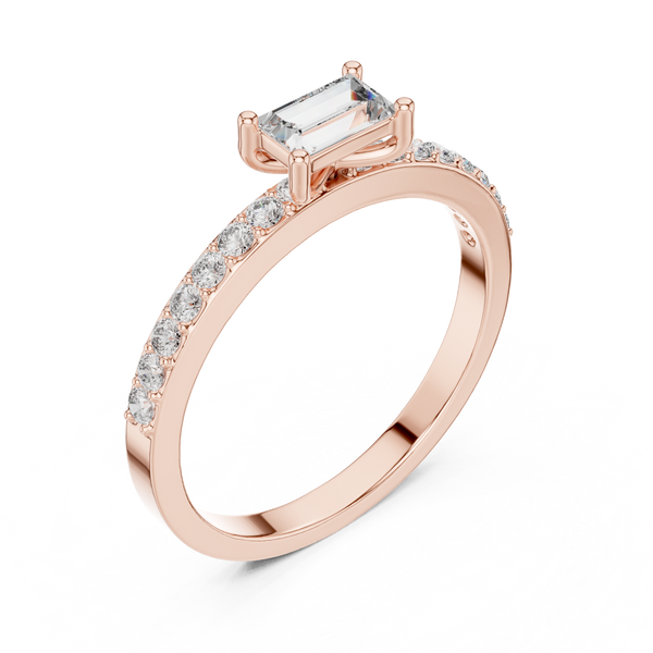 Exquisite Baguette & Round Diamond Lab Grown Diamond Ring
