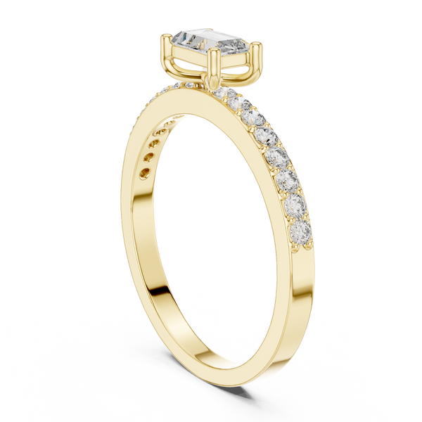 Exquisite Baguette & Round Diamond Lab Grown Diamond Ring