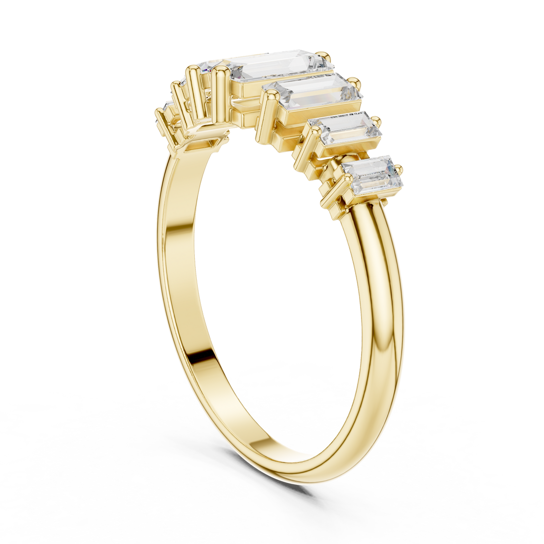 Graduated Vertical Baguette Lab Grown Diamond Ring