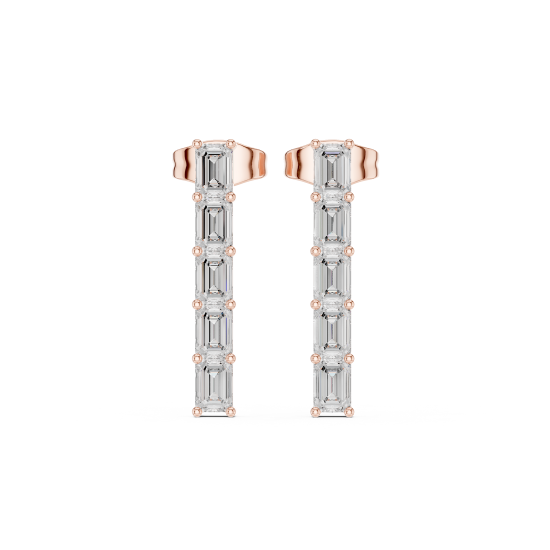 Luminous 0.45ct Baguette Lab Grown Diamond Earring