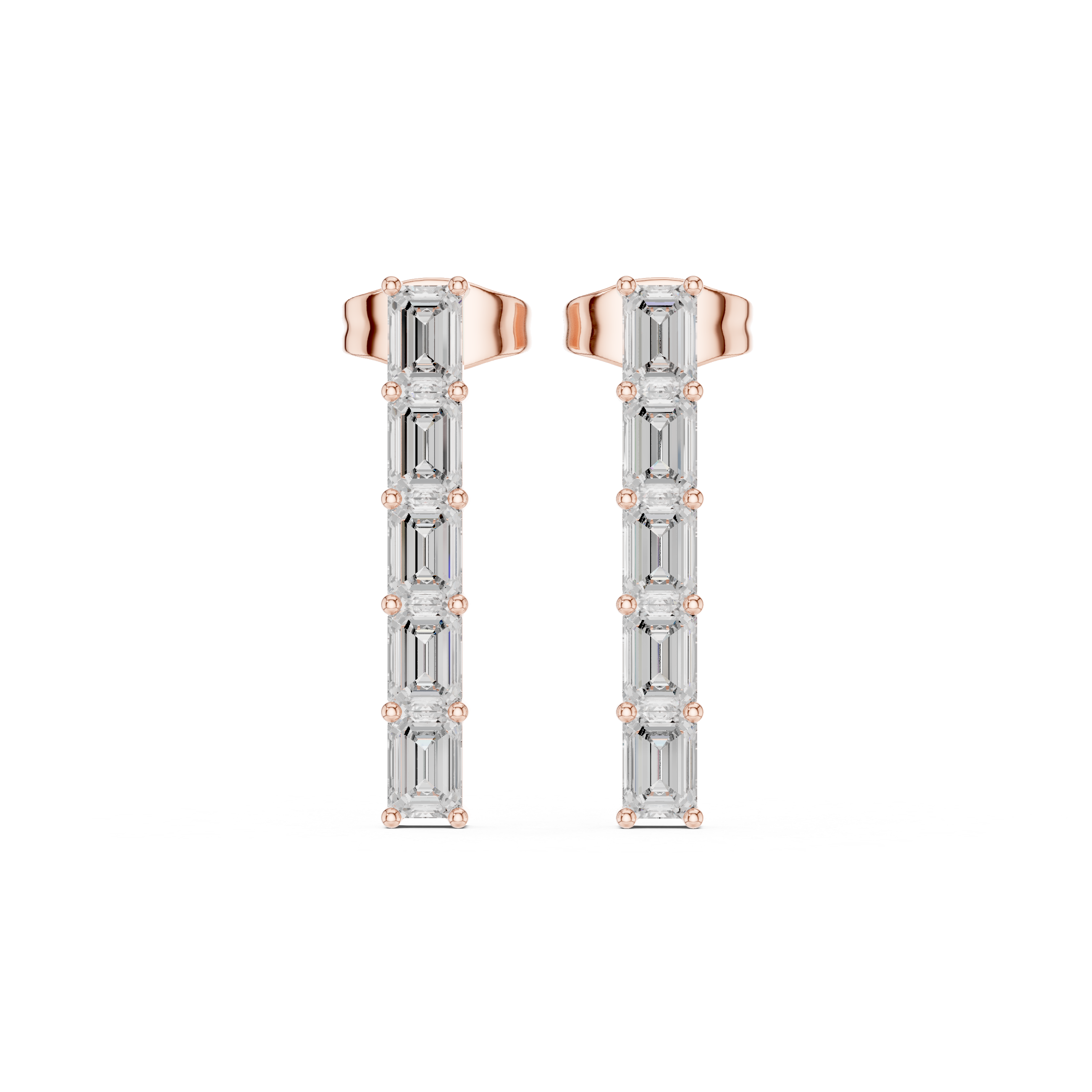 Luminous 0.45ct Baguette Lab Grown Diamond Earring