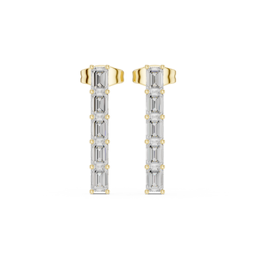 Luminous 0.45ct Baguette Lab Grown Diamond Earring