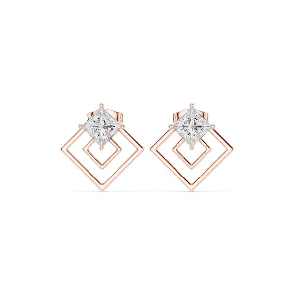 Vibrant 1.6ct Princess Lab Grown Diamond Earring
