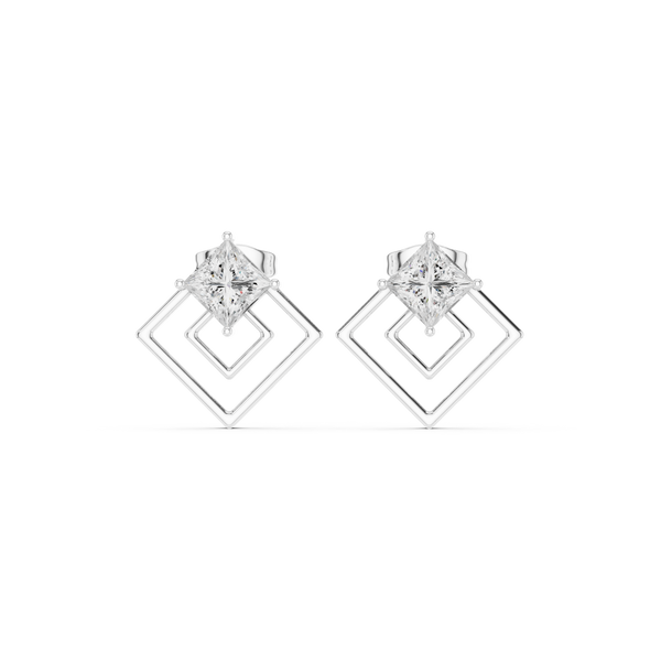 Vibrant 1.6ct Princess Lab Grown Diamond Earring