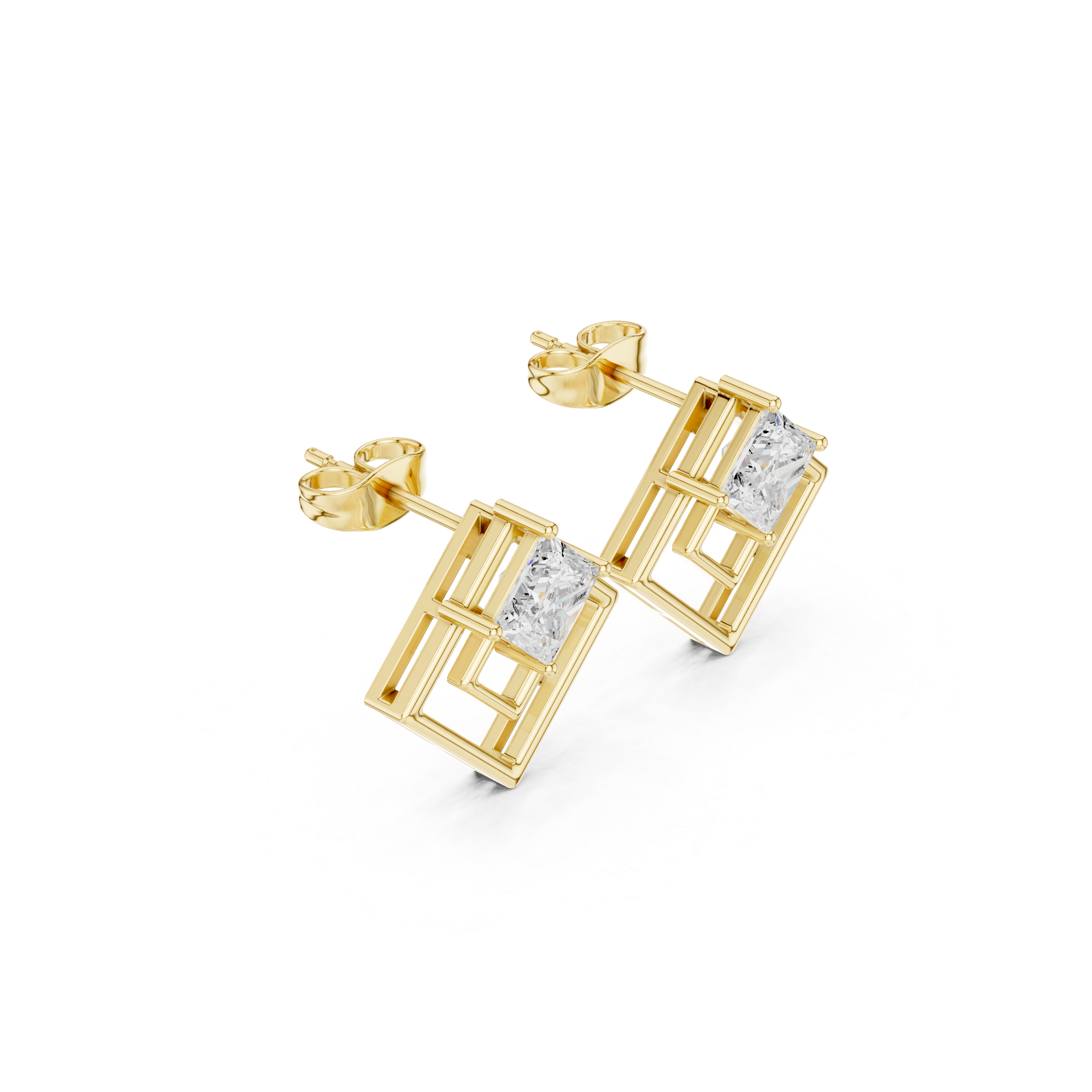 Vibrant 1.6ct Princess Lab Grown Diamond Earring
