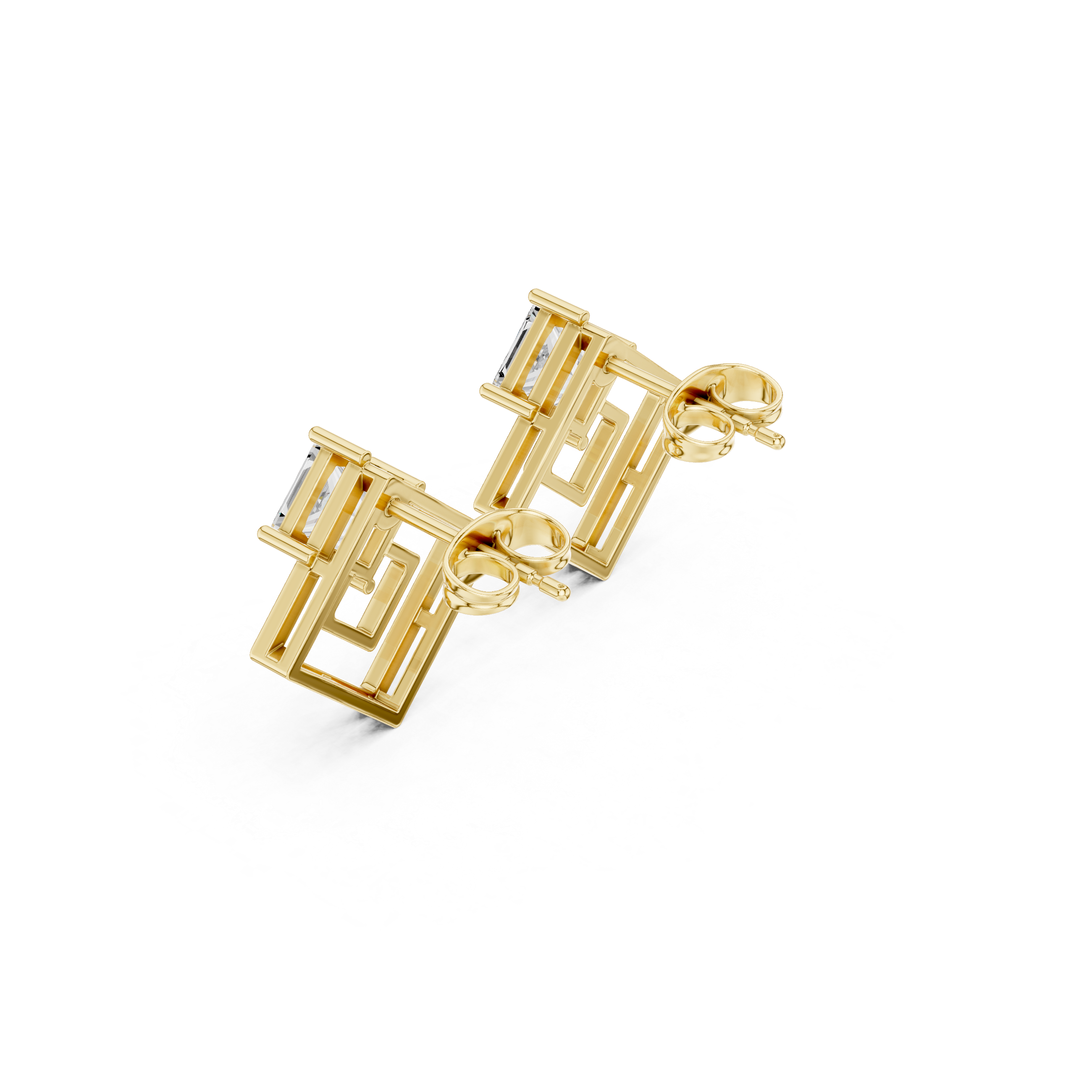 Vibrant 1.6ct Princess Lab Grown Diamond Earring