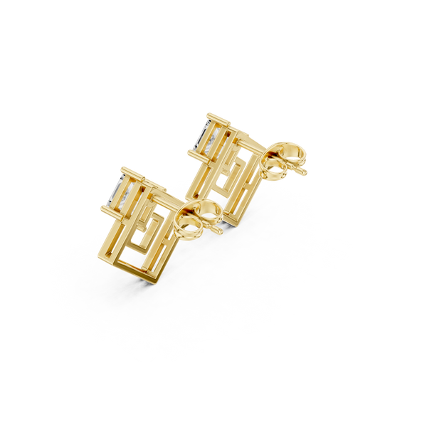 Vibrant 1.6ct Princess Lab Grown Diamond Earring