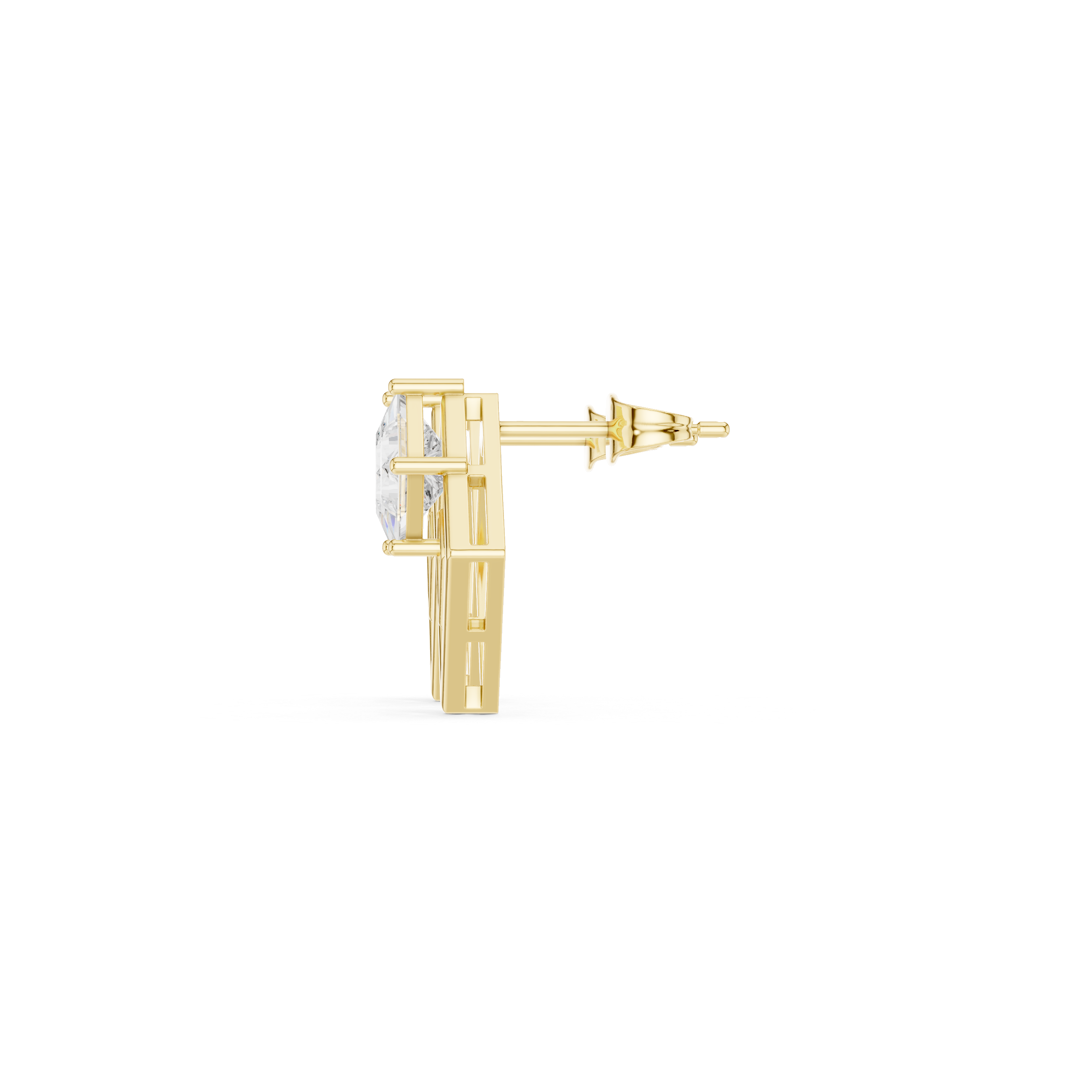 Vibrant 1.6ct Princess Lab Grown Diamond Earring