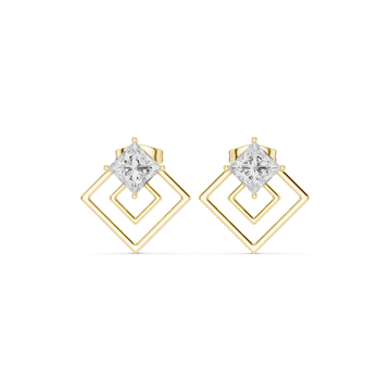 Vibrant 1.6ct Princess Lab Grown Diamond Earring
