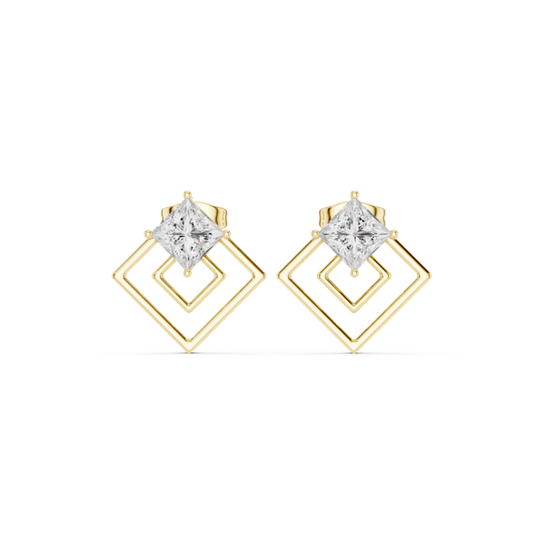 Vibrant 1.6ct Princess Lab Grown Diamond Earring