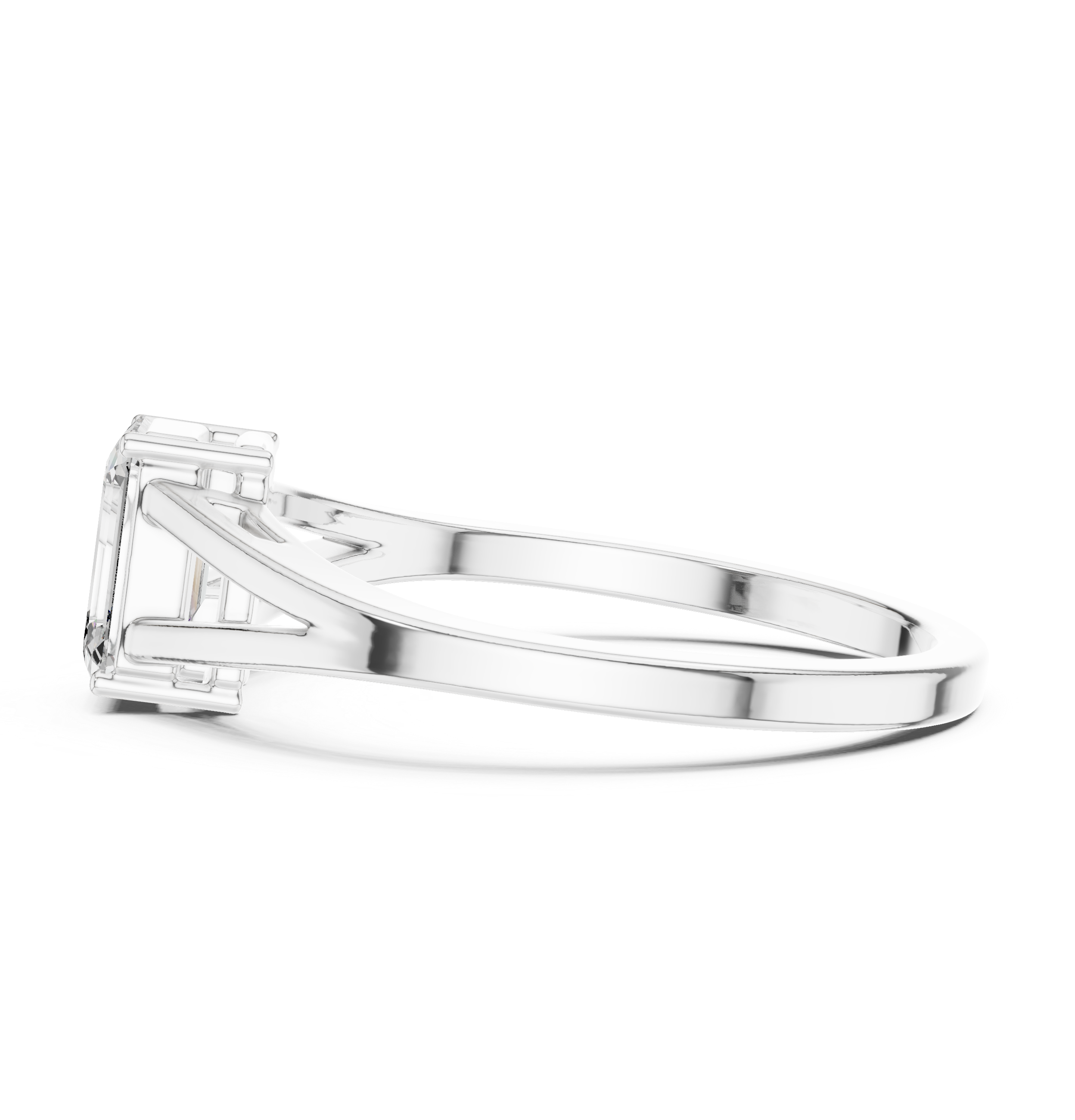 0.7ct Emerald Cut Diamond Solitaire Lab Grown Diamond Ring