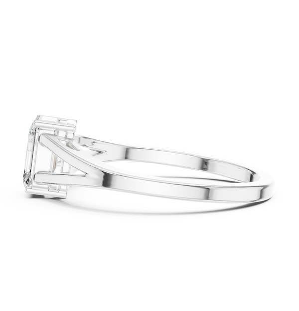 0.7ct Emerald Cut Diamond Solitaire Lab Grown Diamond Ring