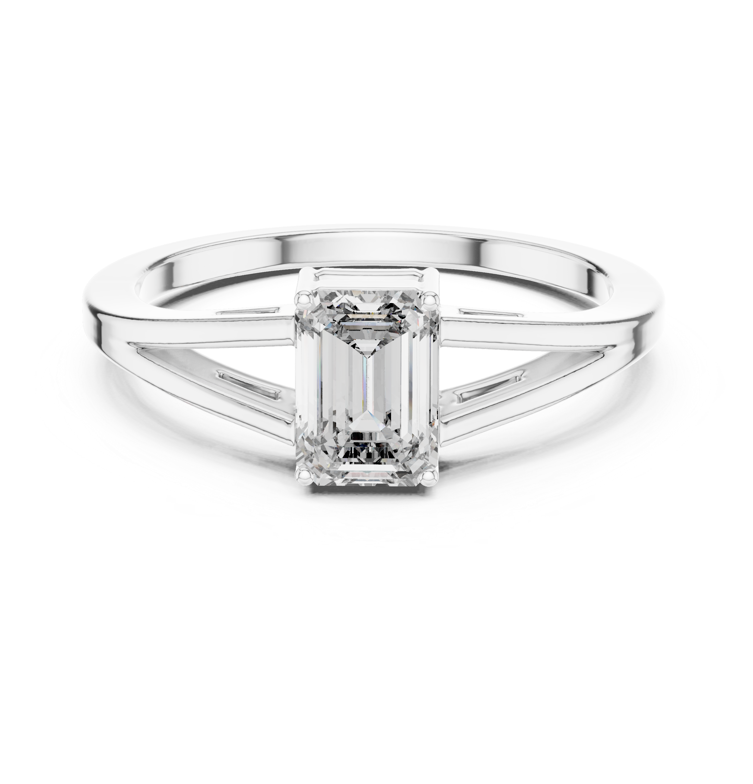 0.7ct Emerald Cut Diamond Solitaire Lab Grown Diamond Ring