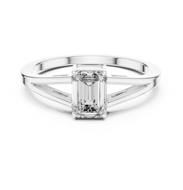 0.7ct Emerald Cut Diamond Solitaire Lab Grown Diamond Ring