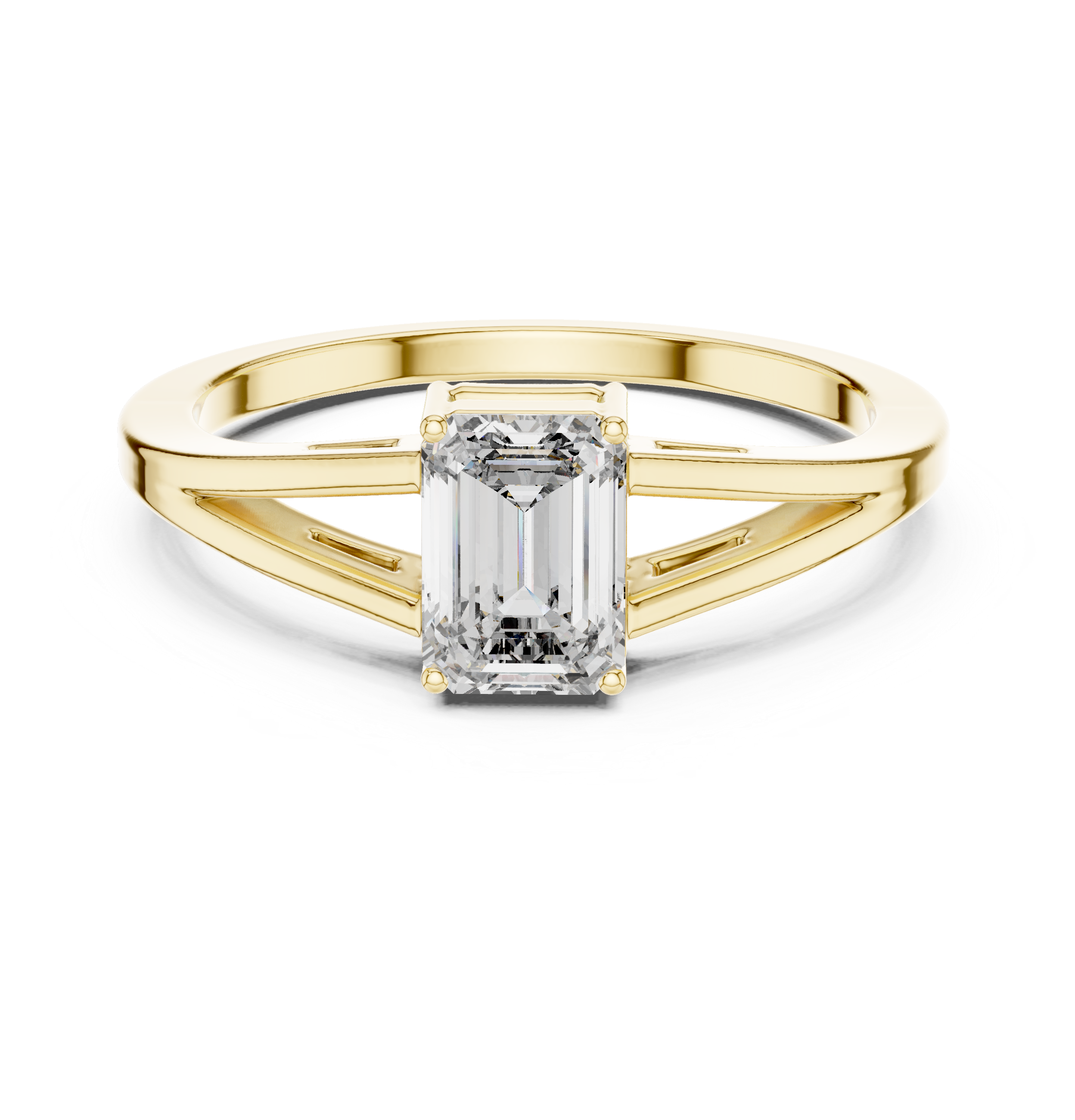 0.7ct Emerald Cut Diamond Solitaire Lab Grown Diamond Ring
