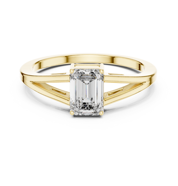 0.7ct Emerald Cut Diamond Solitaire Lab Grown Diamond Ring