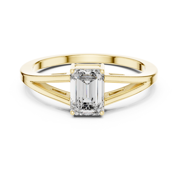 0.7ct Emerald Cut Diamond Solitaire Lab Grown Diamond Ring