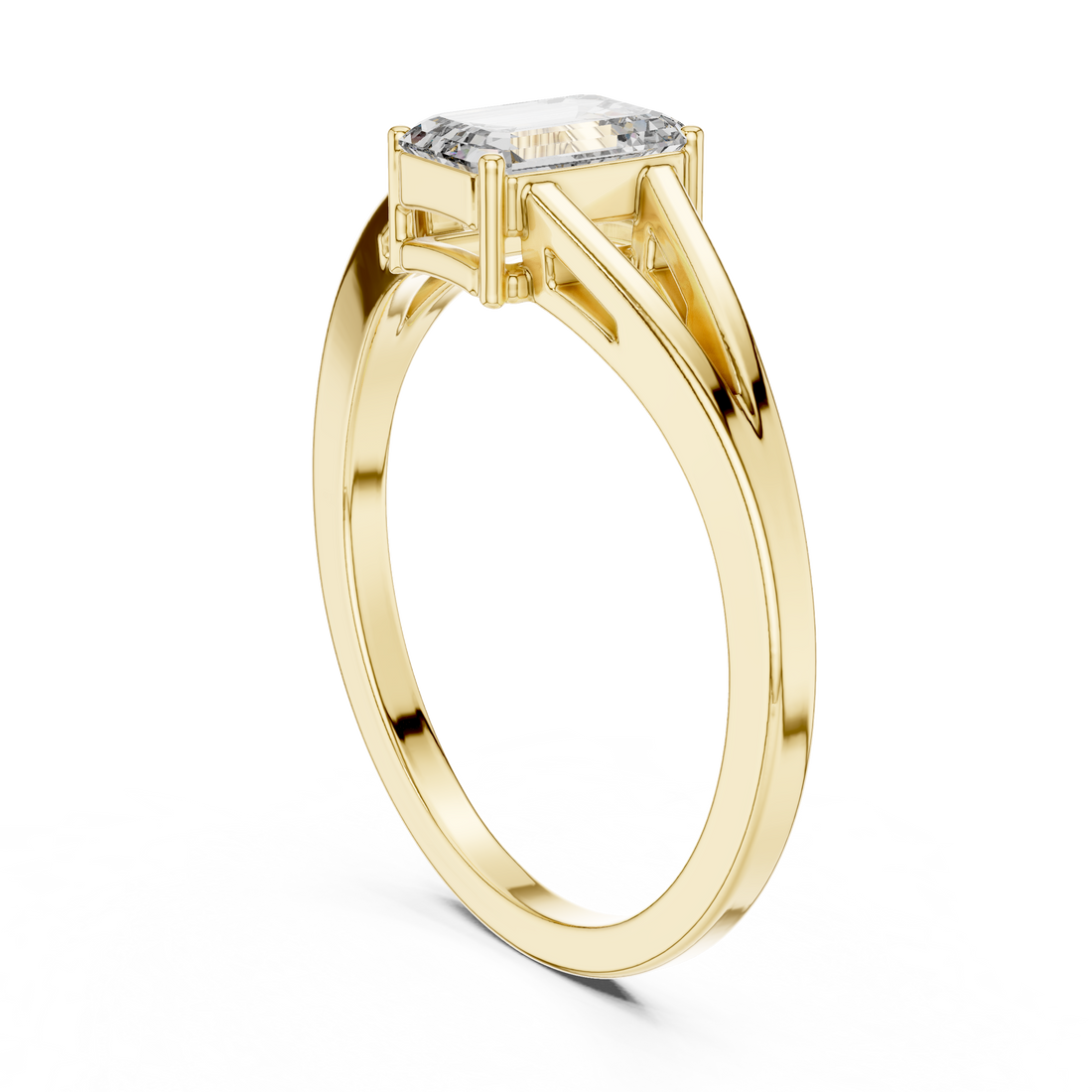 0.7ct Emerald Cut Diamond Solitaire Lab Grown Diamond Ring
