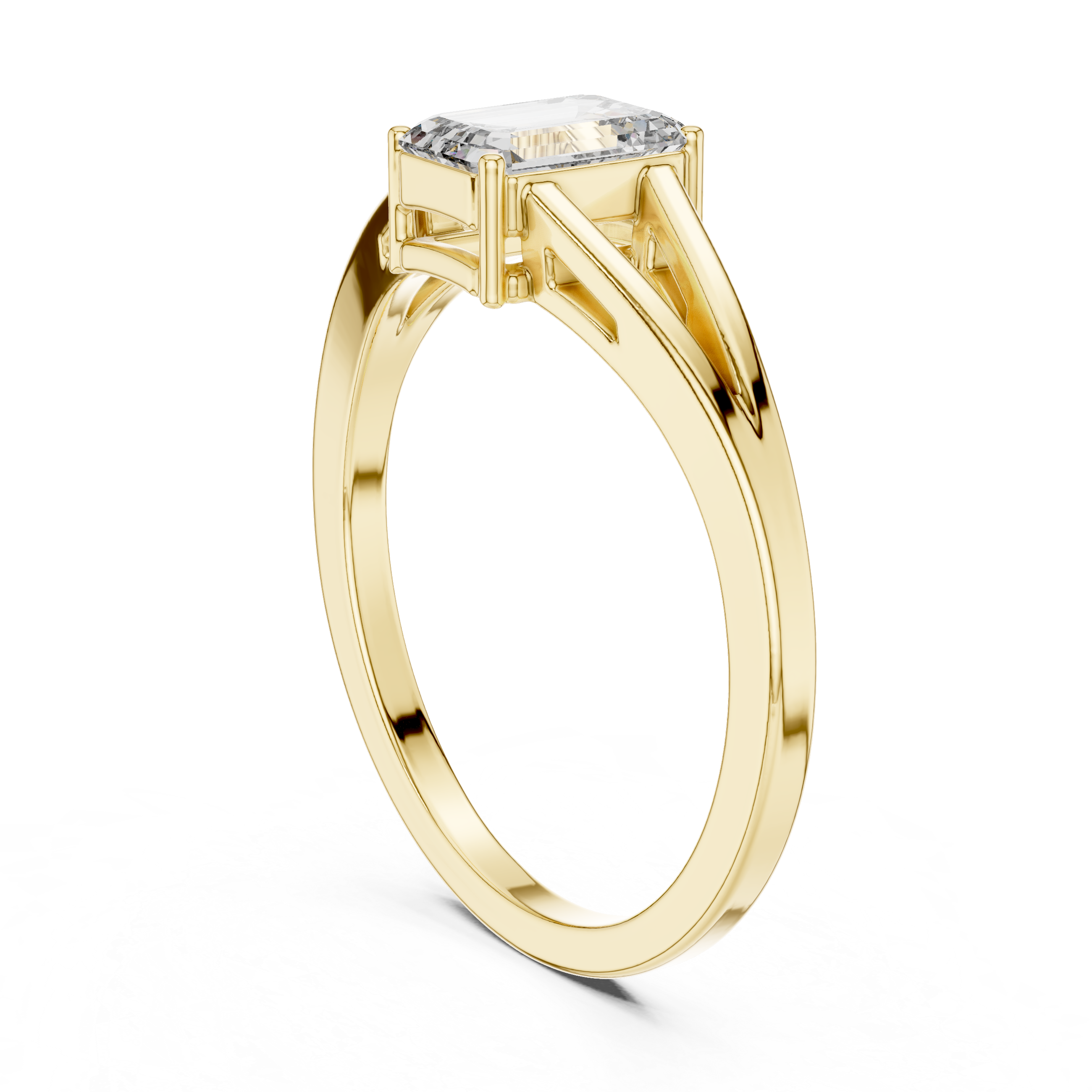 0.7ct Emerald Cut Diamond Solitaire Lab Grown Diamond Ring
