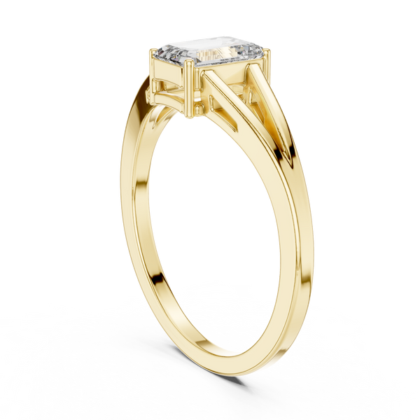 0.7ct Emerald Cut Diamond Solitaire Lab Grown Diamond Ring
