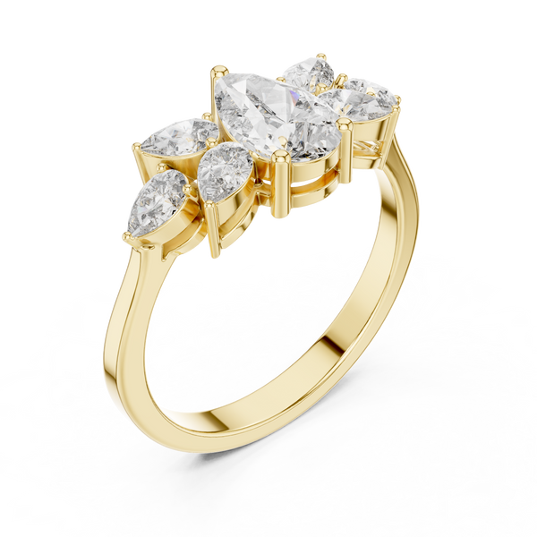 Timeless Pear Diamond Solitaire Lab Grown Diamond Ring