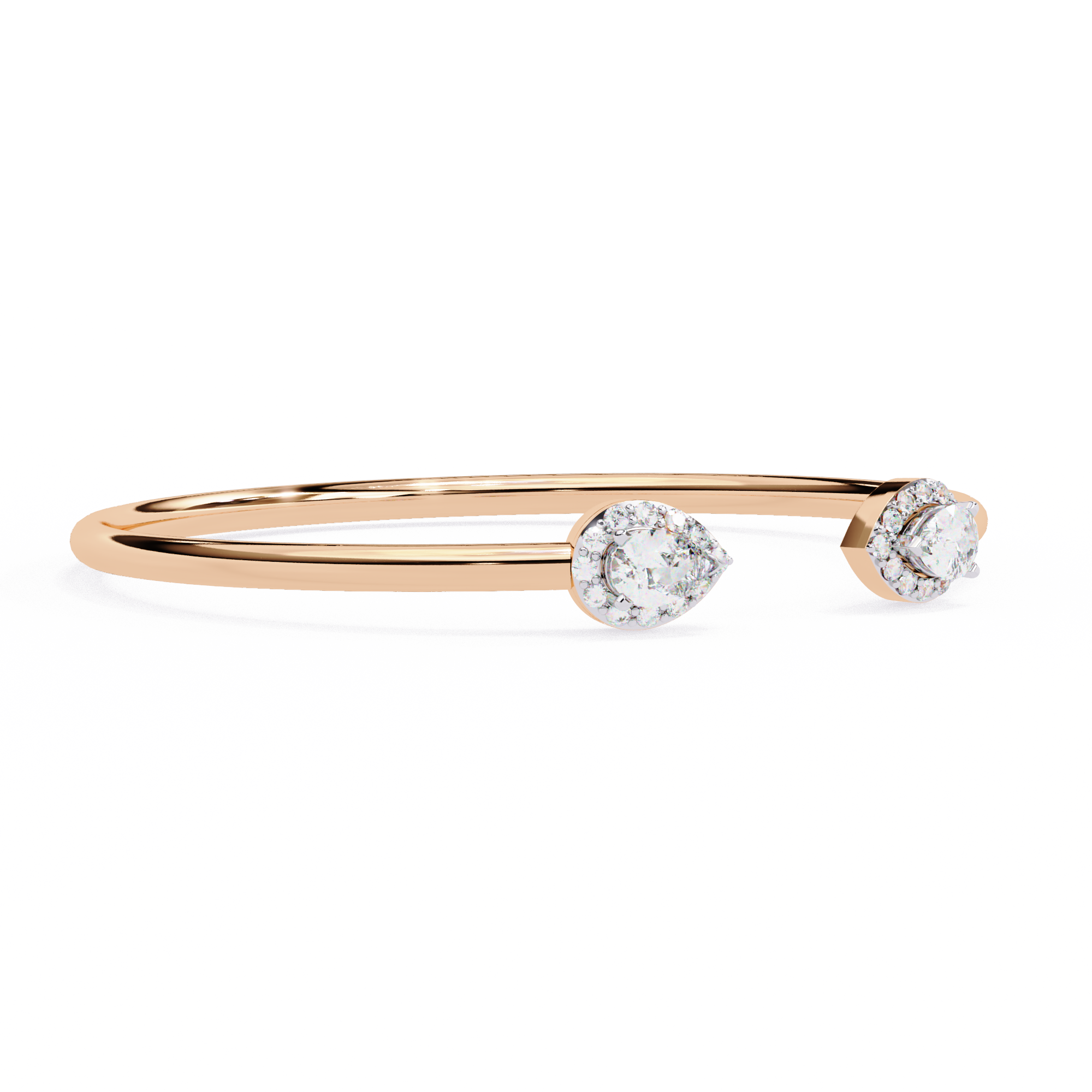 Elegant Open Cuff Diamond Bangle