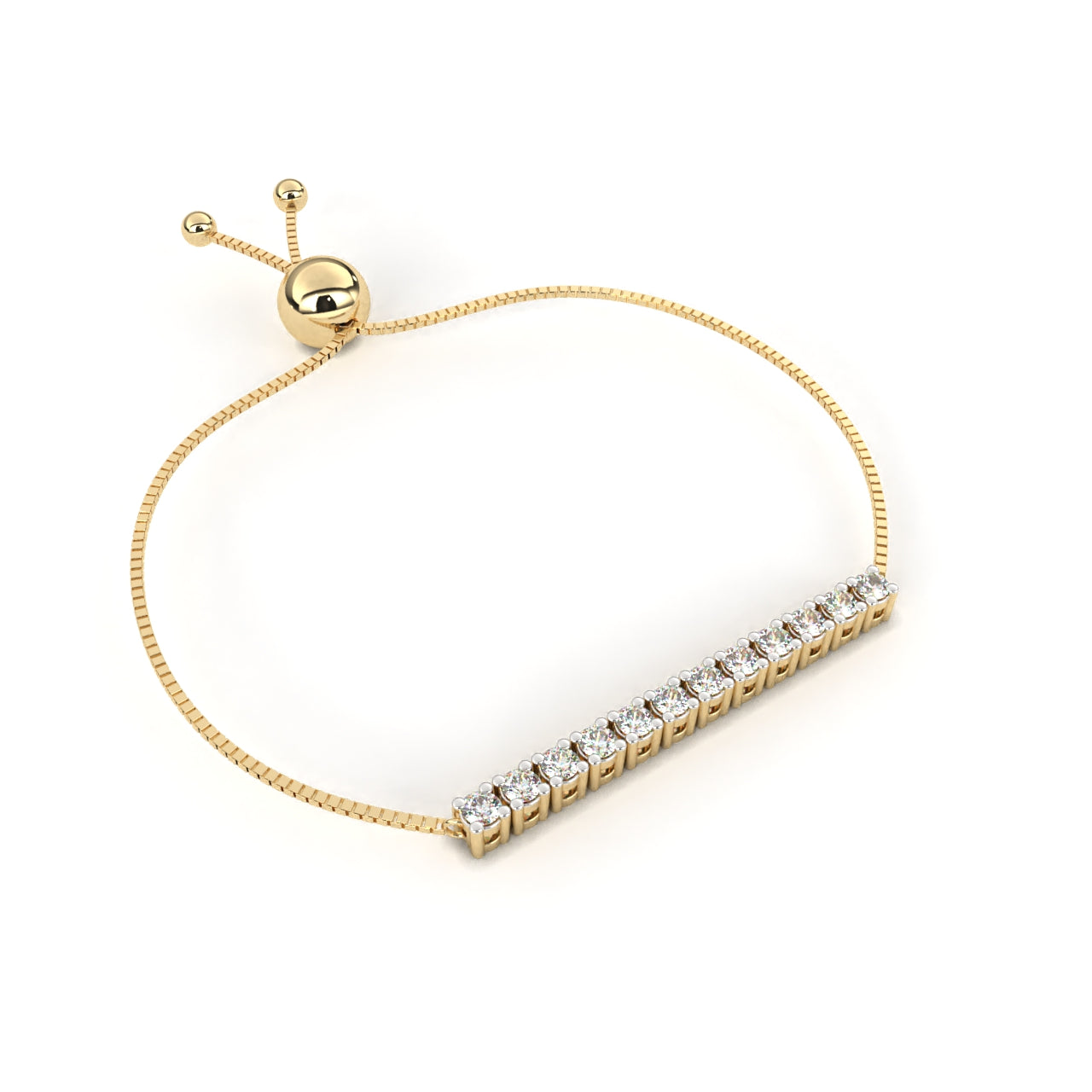 Minimalist Diamond Bar Bracelet in Gold