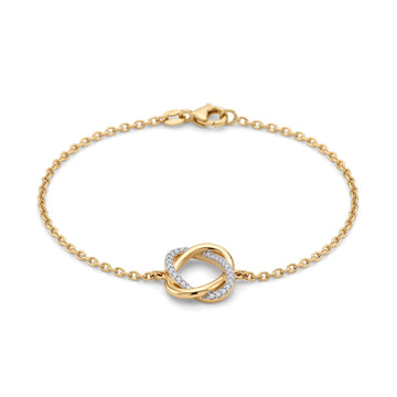 Interlocking Love Knot Round Diamond Chain Bracelet