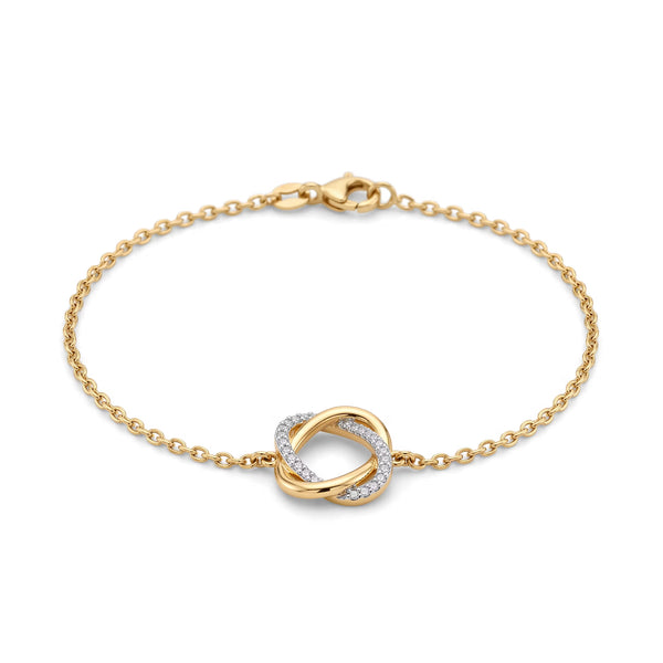 Interlocking Love Knot Round Diamond Chain Bracelet