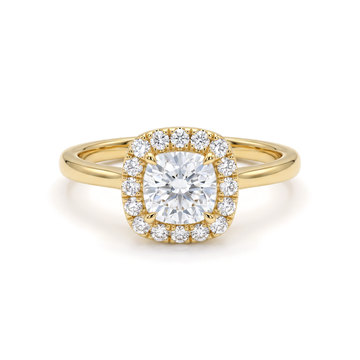 Cushion Halo Solitaire Diamond Ring