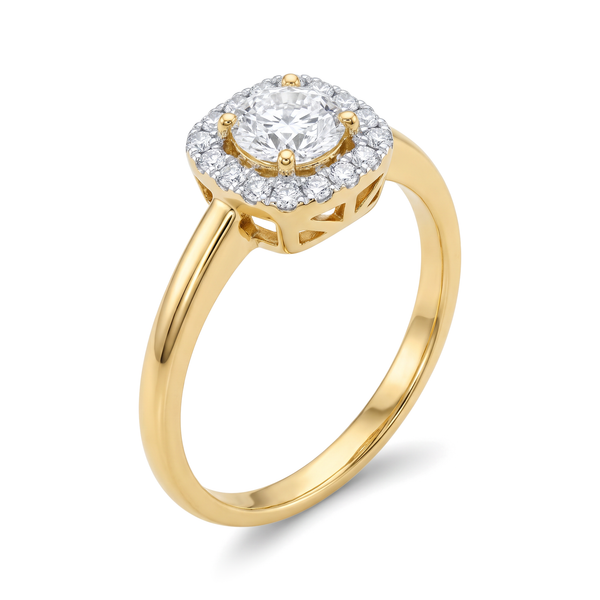 Cushion Halo Solitaire Diamond Ring