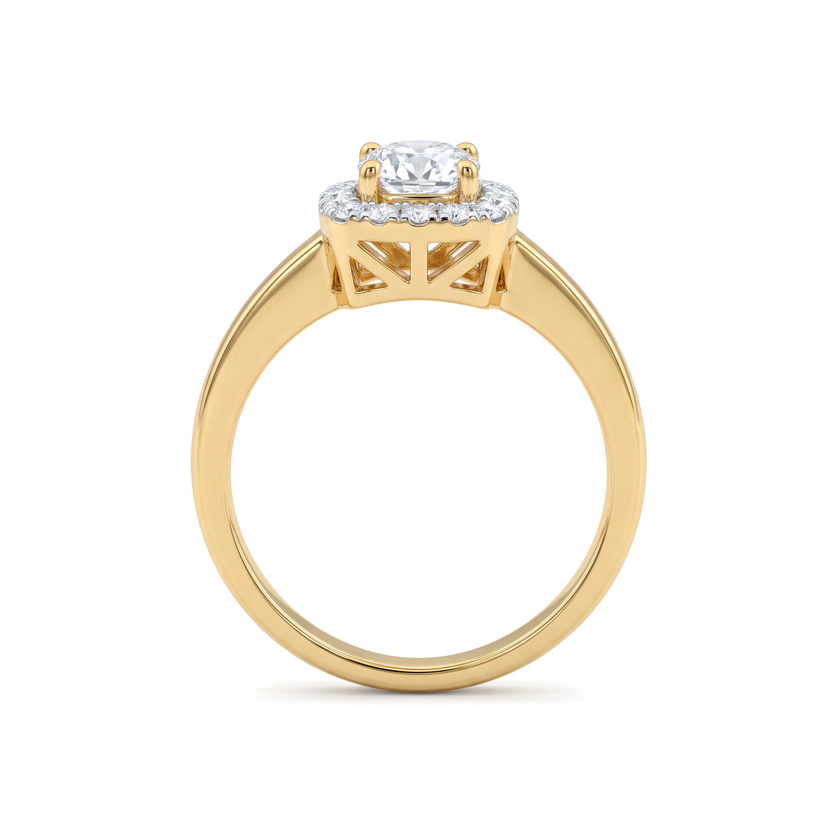Cushion Halo Solitaire Diamond Ring