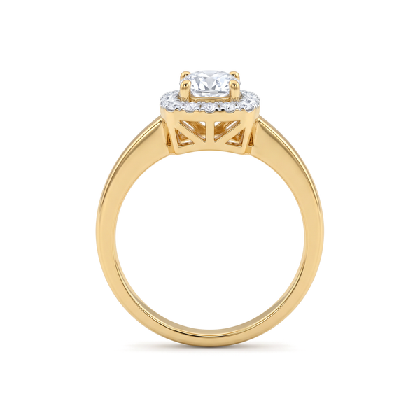 Cushion Halo Solitaire Diamond Ring
