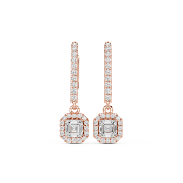 Brilliant Asscher & Round Diamond Lab Grown Diamond Earring