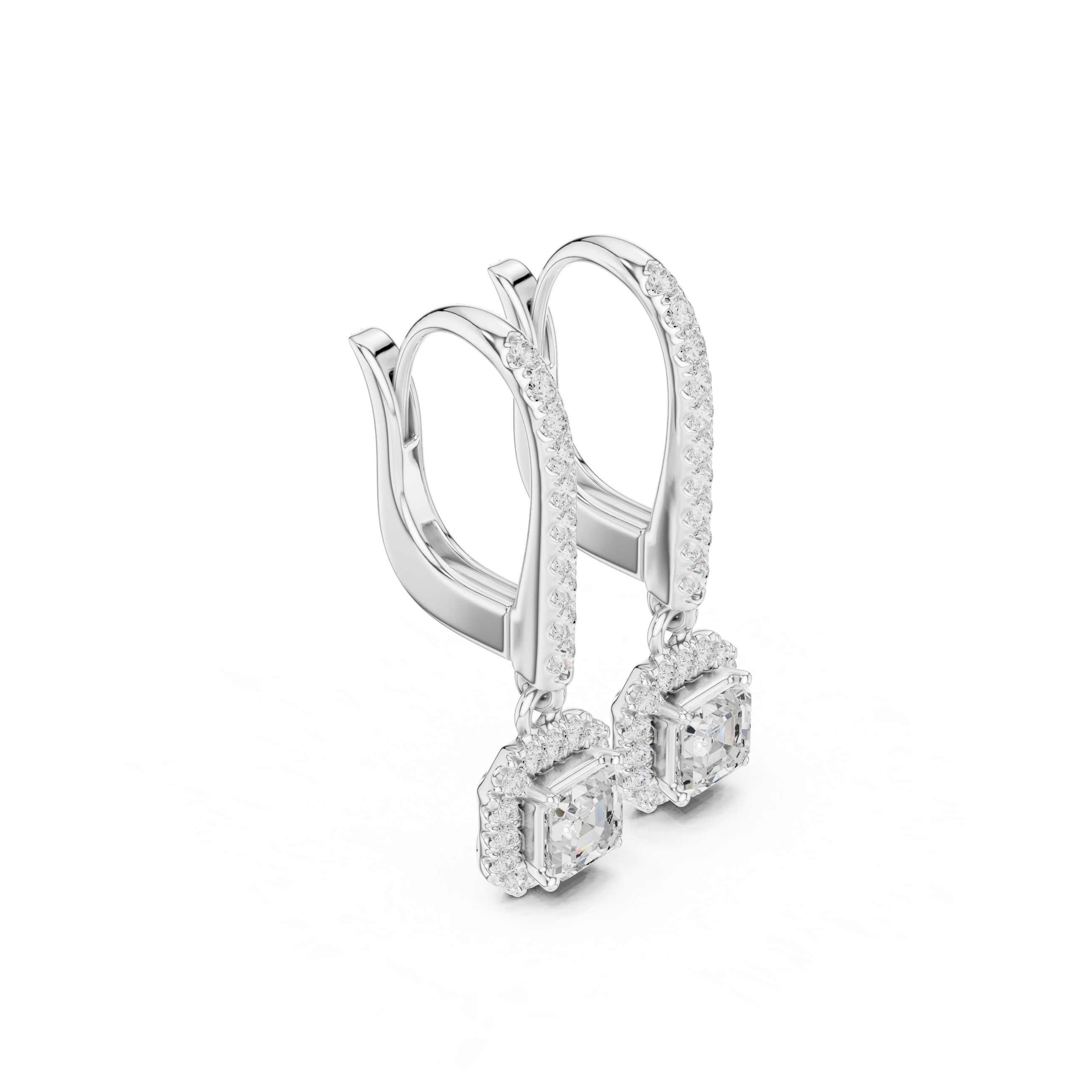 Brilliant Asscher & Round Diamond Lab Grown Diamond Earring