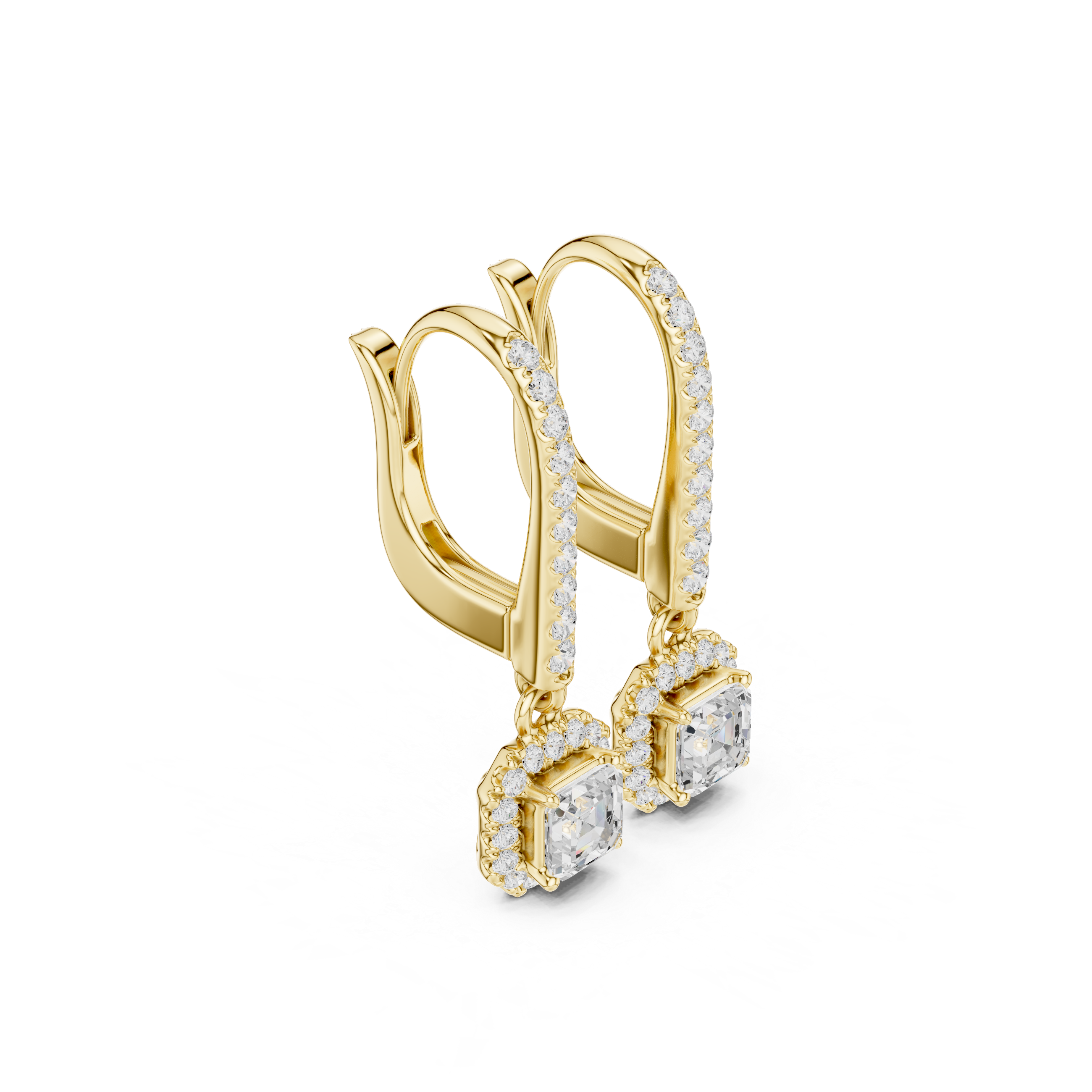 Brilliant Asscher & Round Diamond Lab Grown Diamond Earring