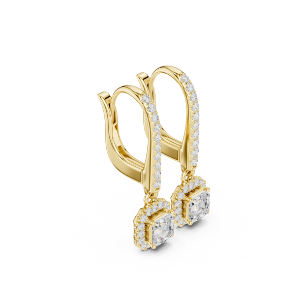 Brilliant Asscher & Round Diamond Lab Grown Diamond Earring
