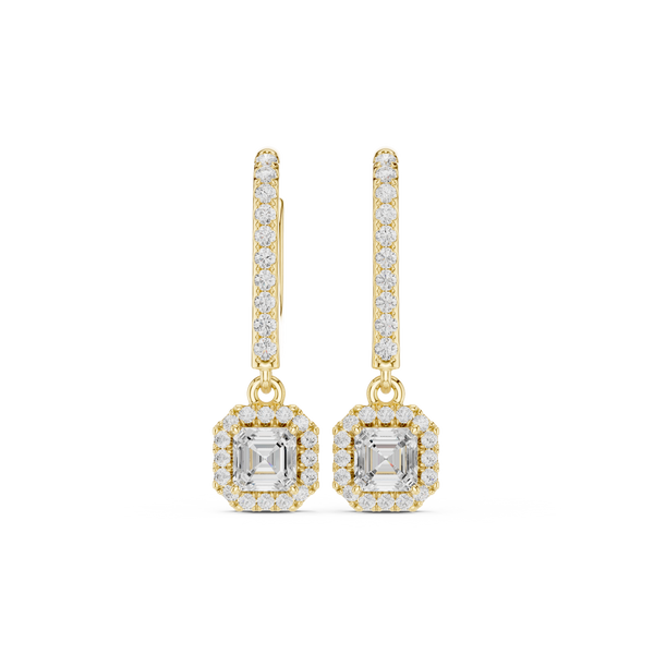 Brilliant Asscher & Round Diamond Lab Grown Diamond Earring